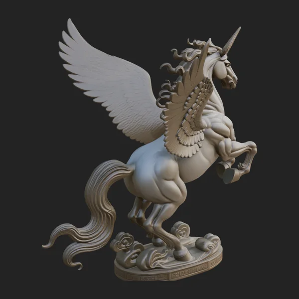 Winged Unicorn Statue Design 2