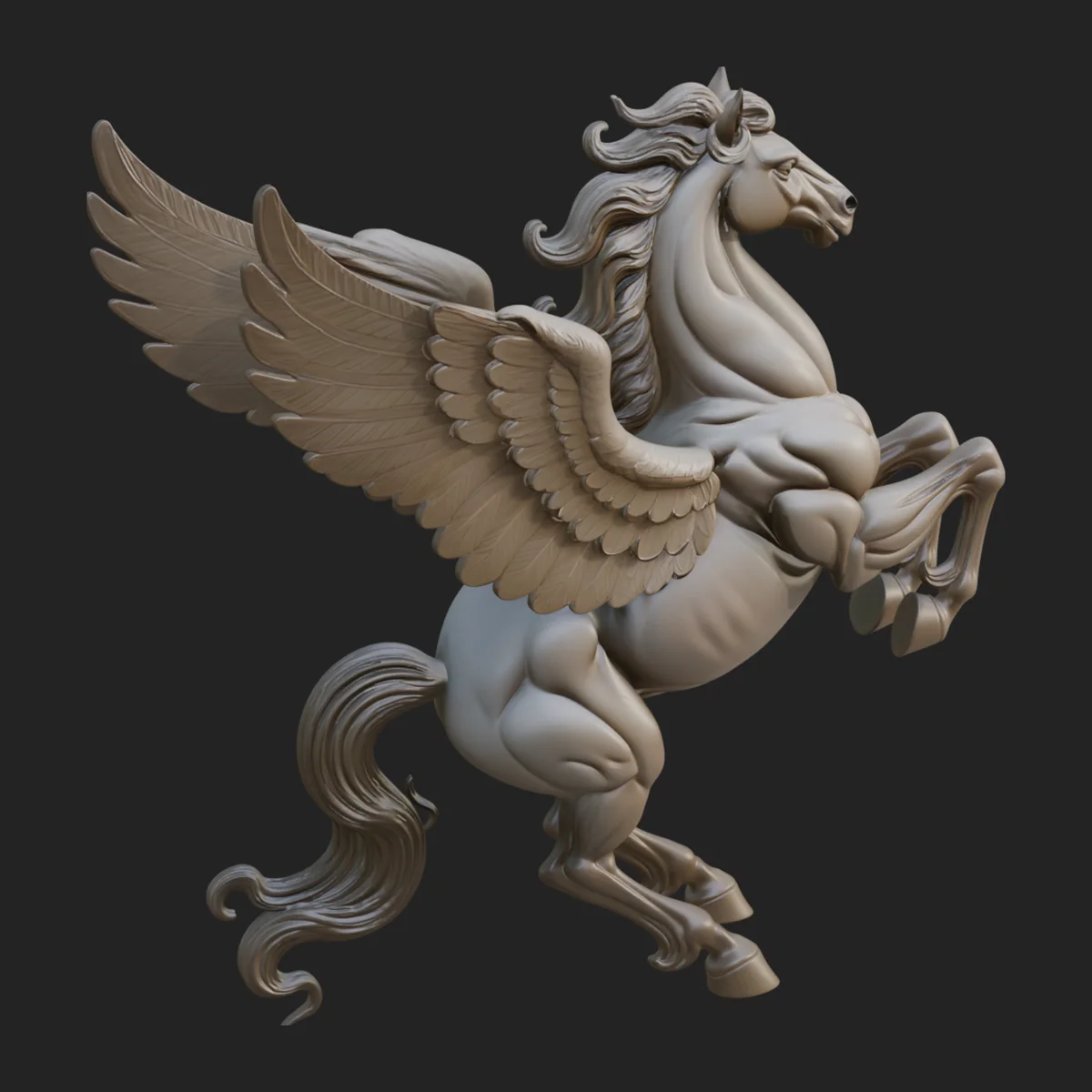 Winged Unicorn Statue Design 4