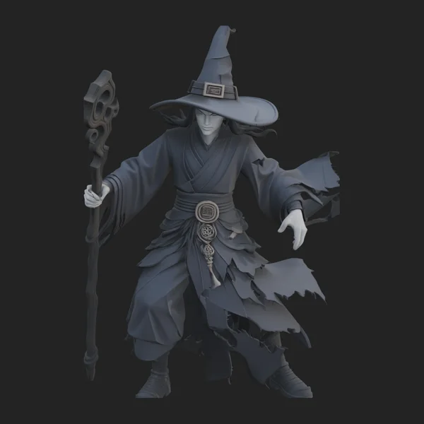 Witch Hat Sorcerer Statue Design 1