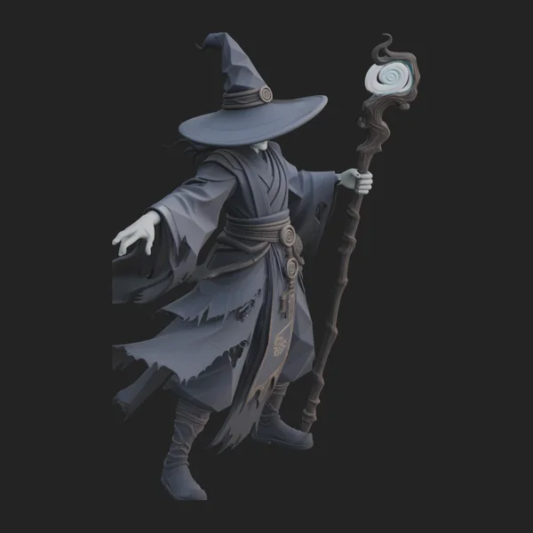 Witch Hat Sorcerer Statue Design 2