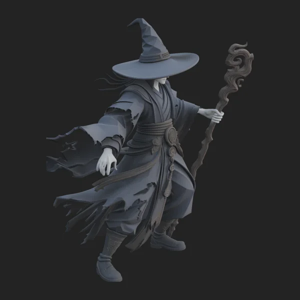 Witch Hat Sorcerer Statue Design 3