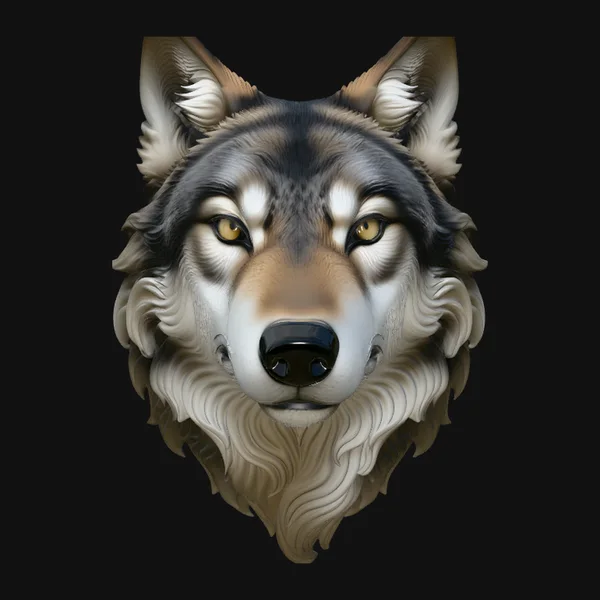Wolf Head Wall Plaque Design 2