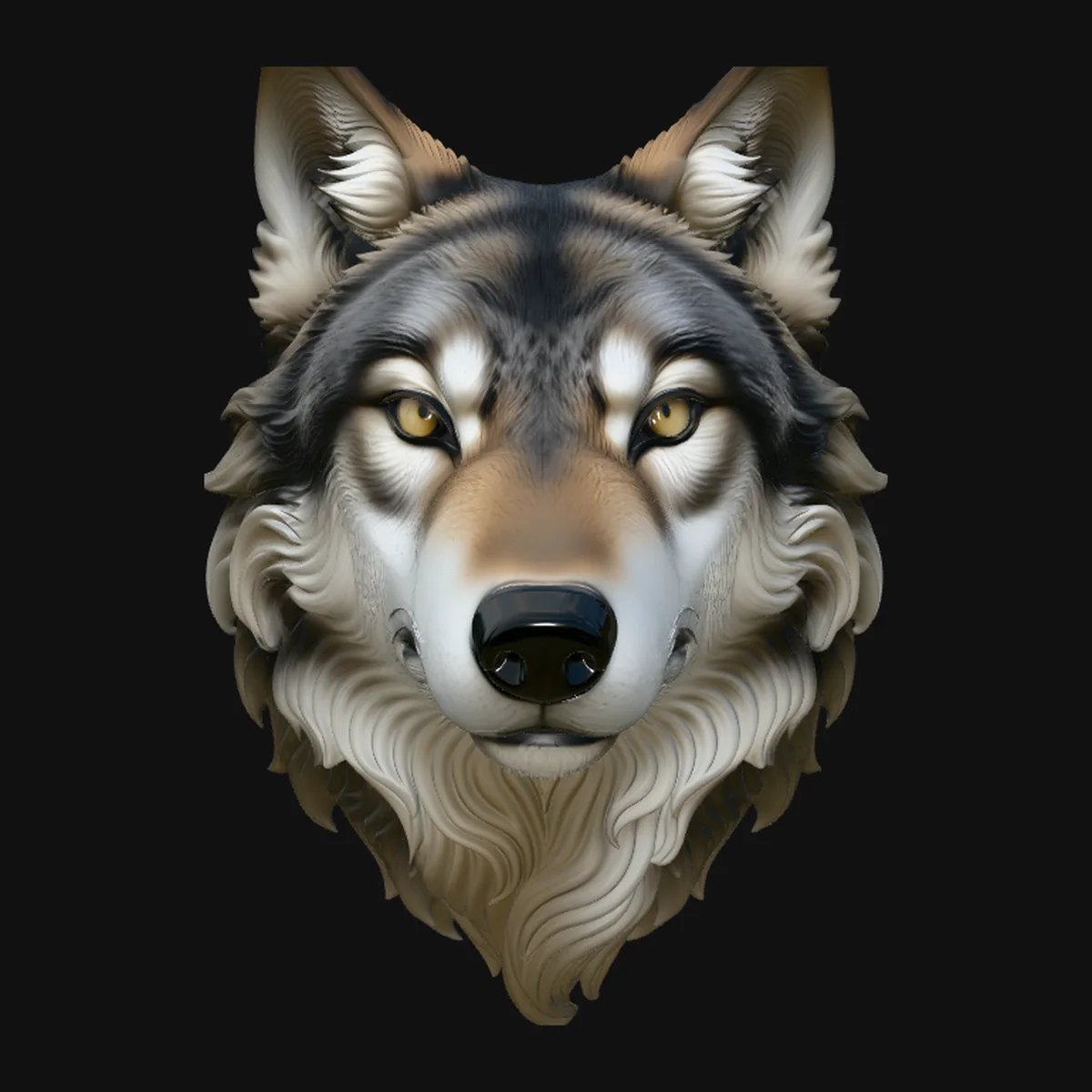 Wolf Head Wall Plaque Design 2