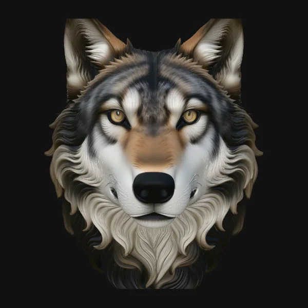 Wolf Head Wall Plaque Design 3