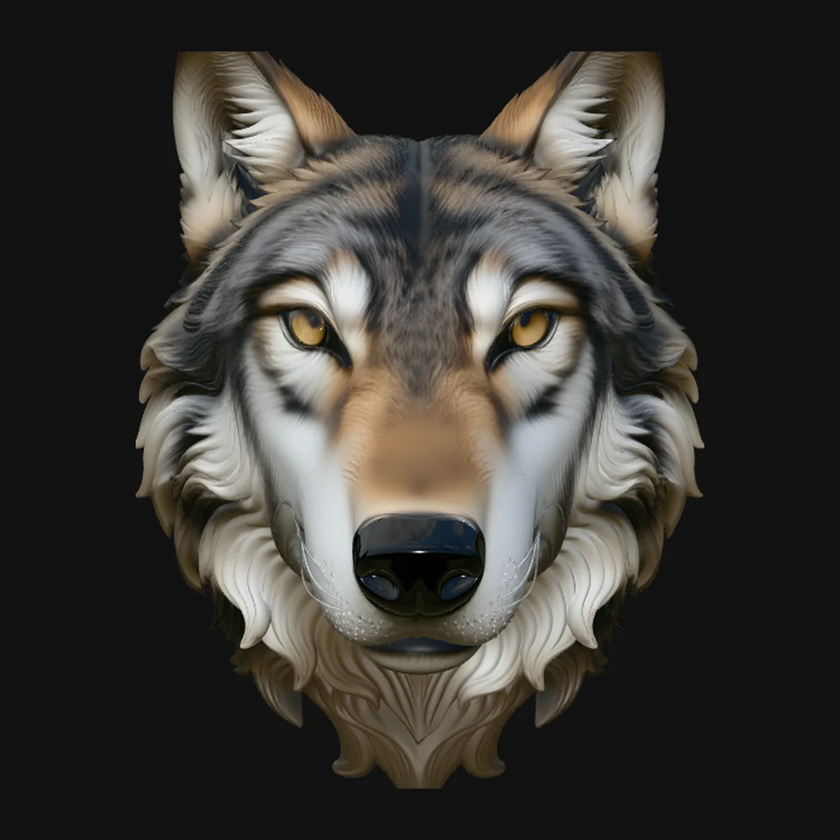 Wolf Head Wall Plaque Design 4