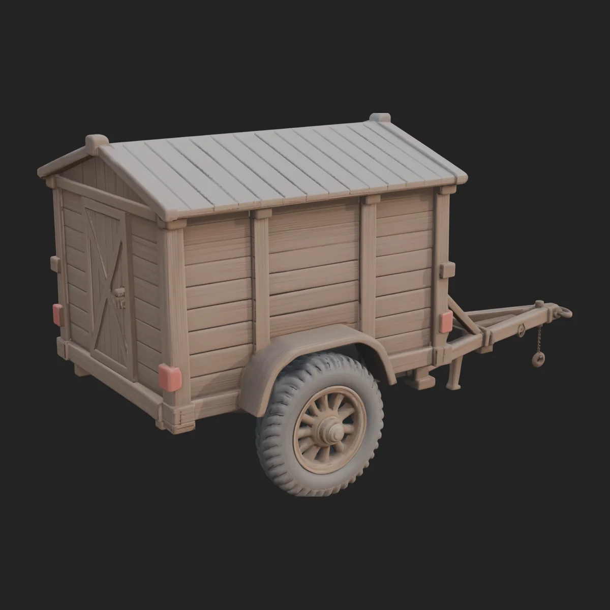 Wooden Cargo Trailer Model Design 1