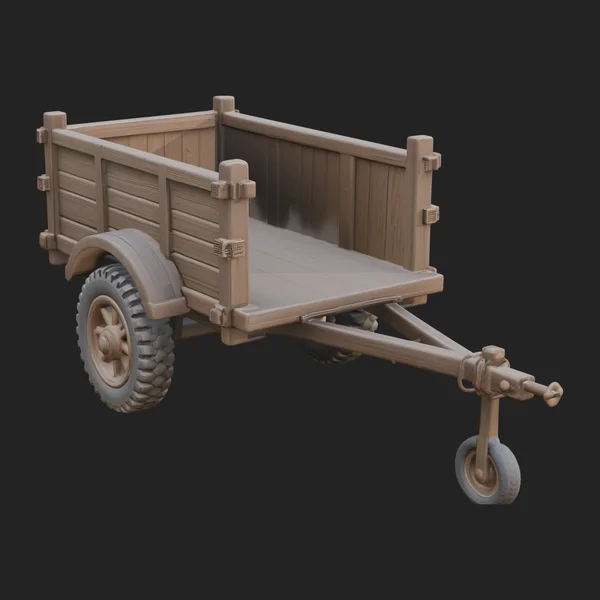 Wooden Cargo Trailer Model Design 3