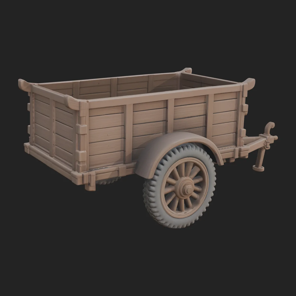 Wooden Cargo Trailer Model Design 4