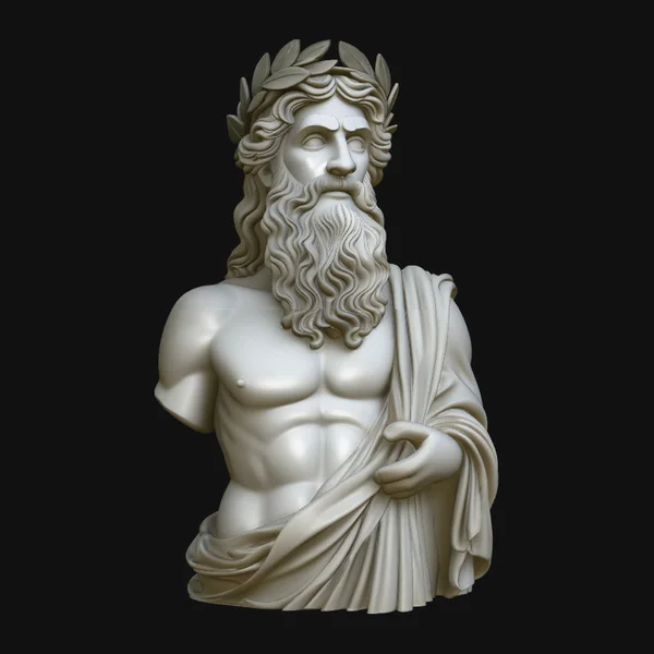 Zeus Laurel Crown Bust Statue Design 1