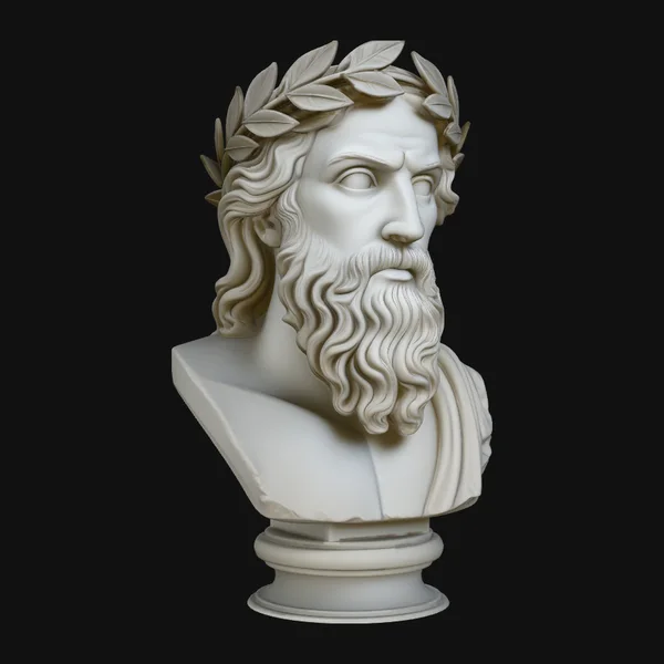 Zeus Laurel Crown Bust Statue Design 2
