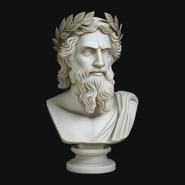 Zeus Laurel Crown Bust Statue Design 3