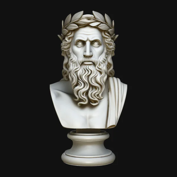 Zeus Laurel Crown Bust Statue Design 4