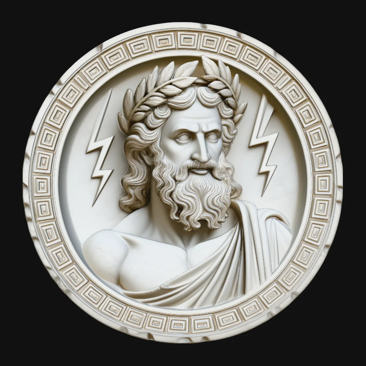 Zeus Relief Medallion Pendant Design 1
