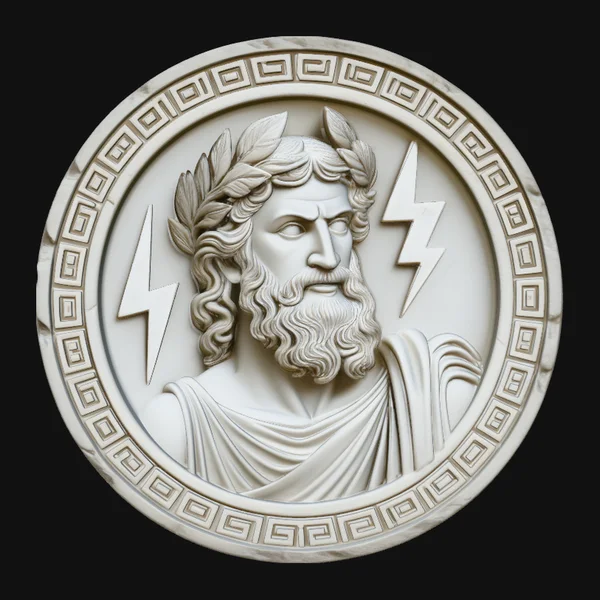 Zeus Relief Medallion Pendant Design 2