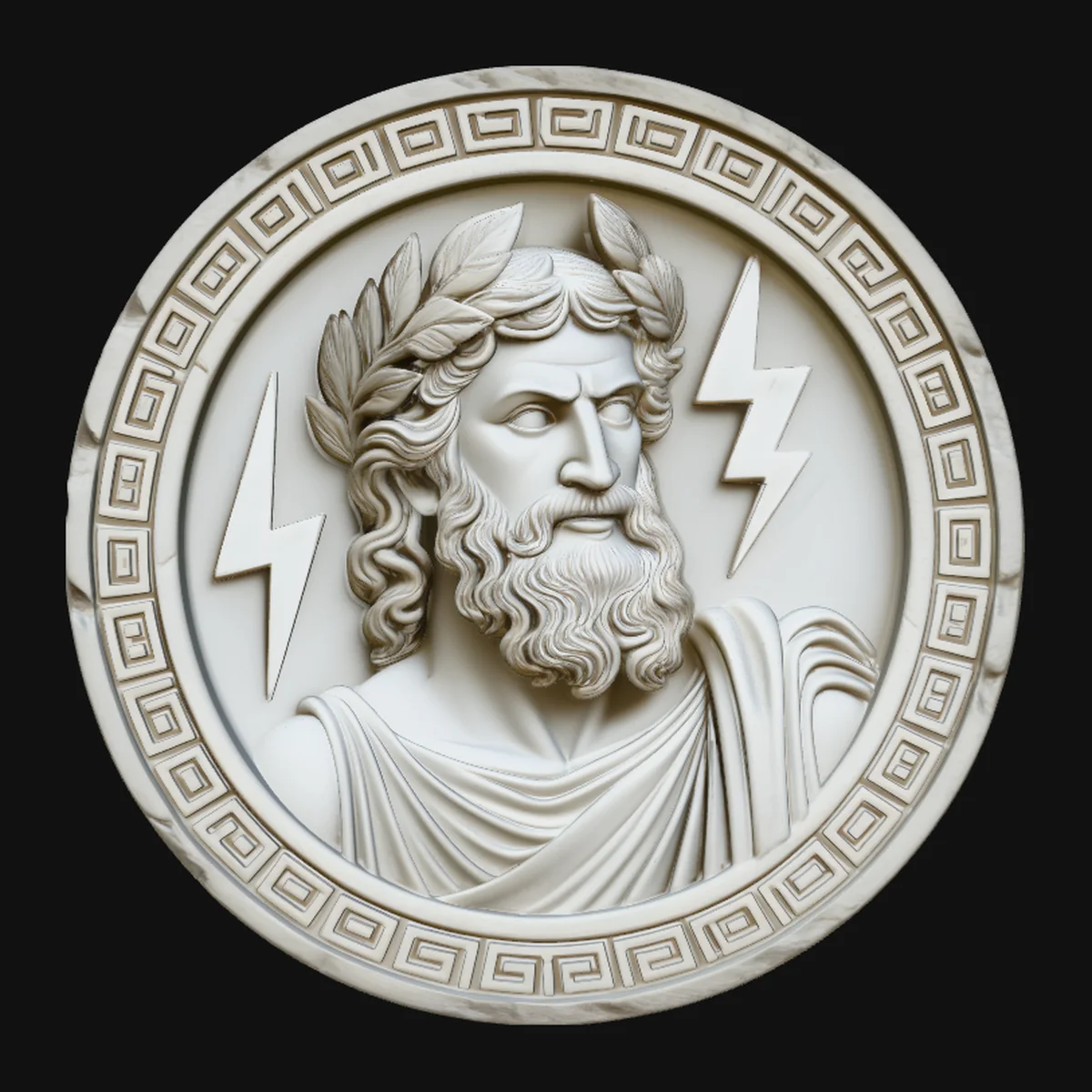 Zeus Relief Medallion Pendant Design 2