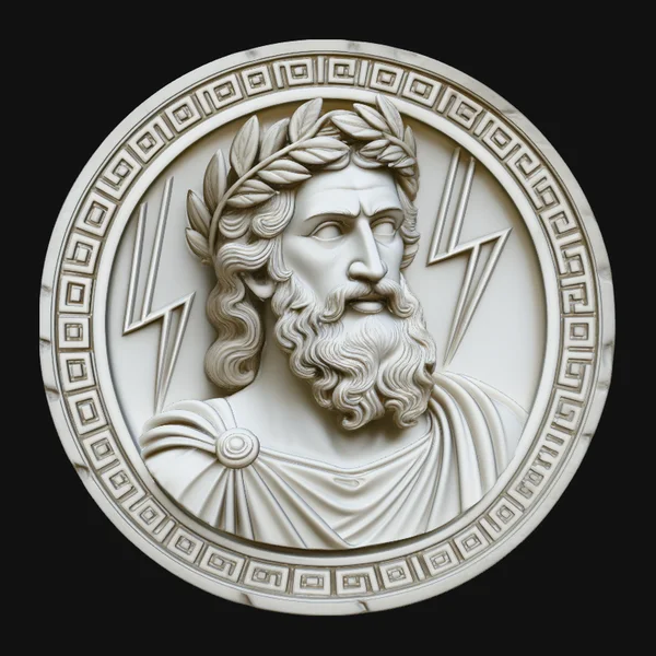 Zeus Relief Medallion Pendant Design 3