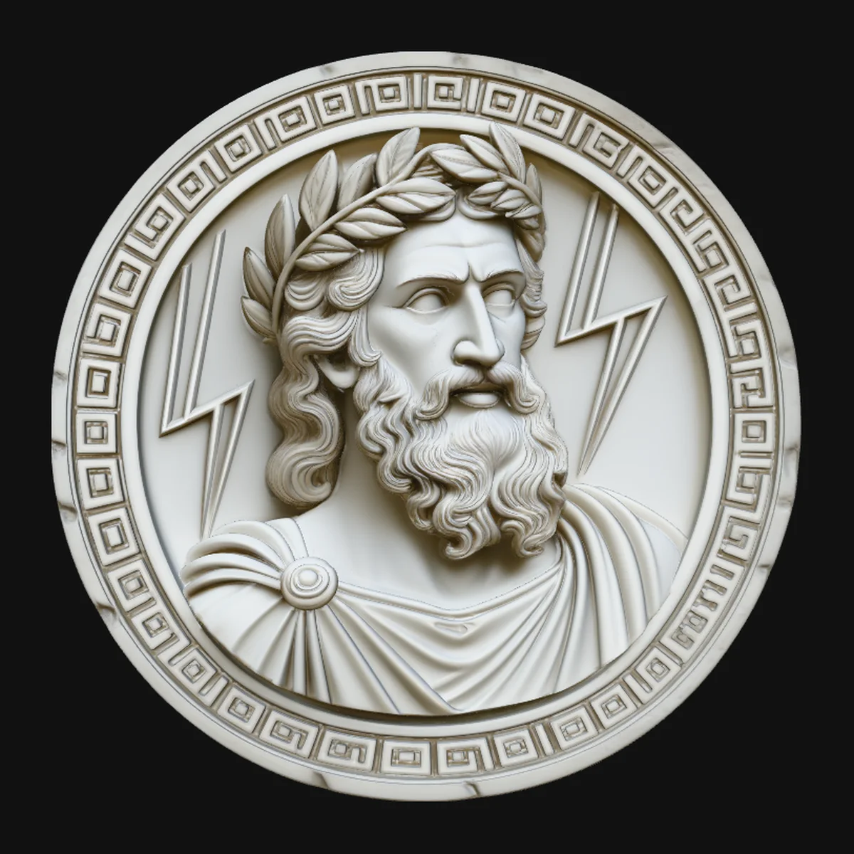 Zeus Relief Medallion Pendant Design 3