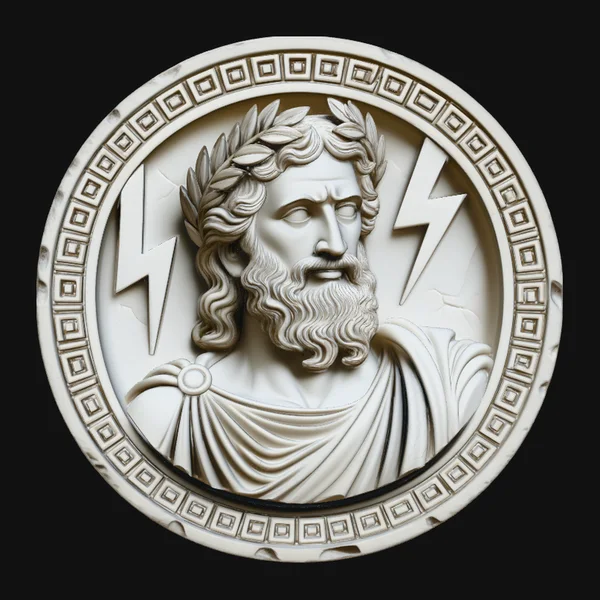 Zeus Relief Medallion Pendant Design 4