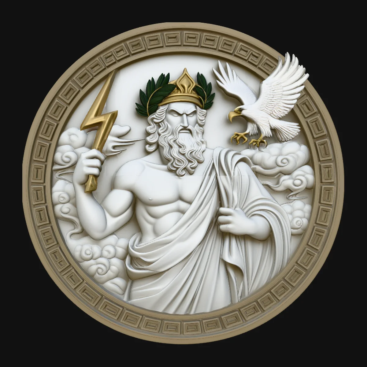 Zeus Relief Medallion Pendant Design 5