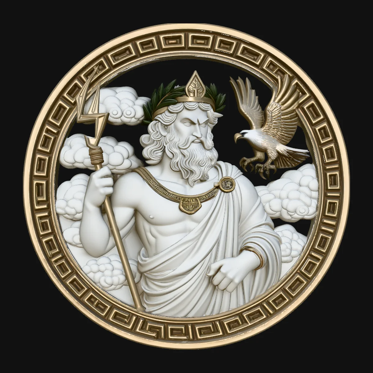 Zeus Relief Medallion Pendant Design 6