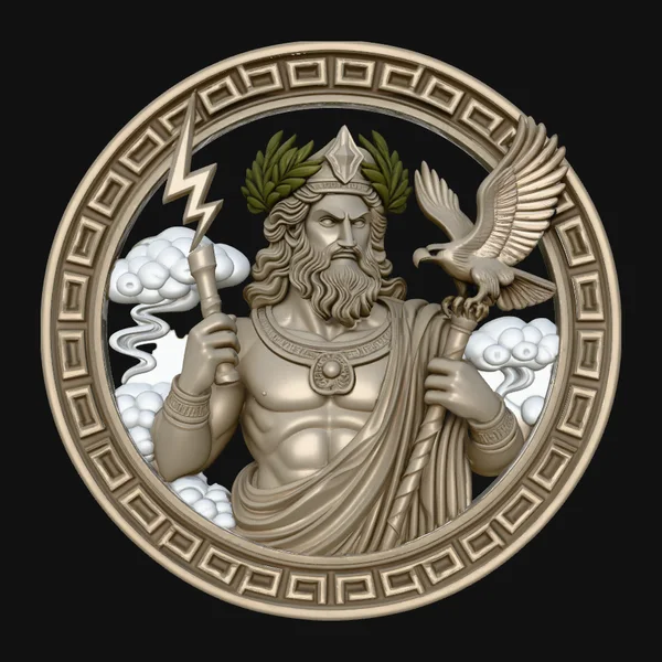 Zeus Relief Medallion Pendant Design 7