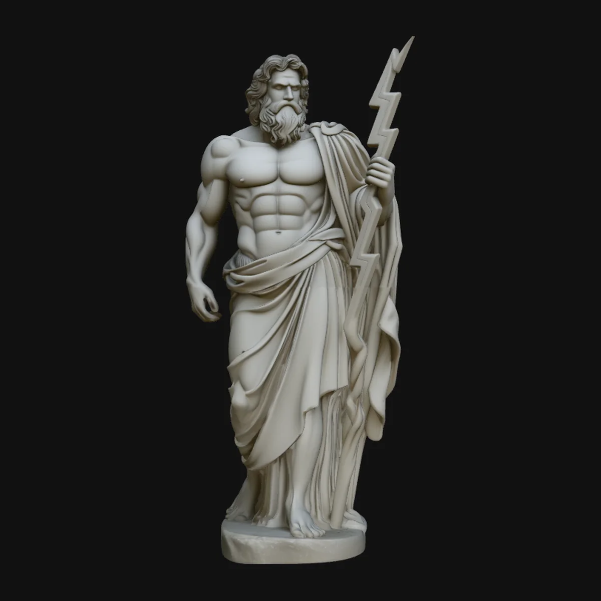Zeus with Lightning Bolt Statue Design 1