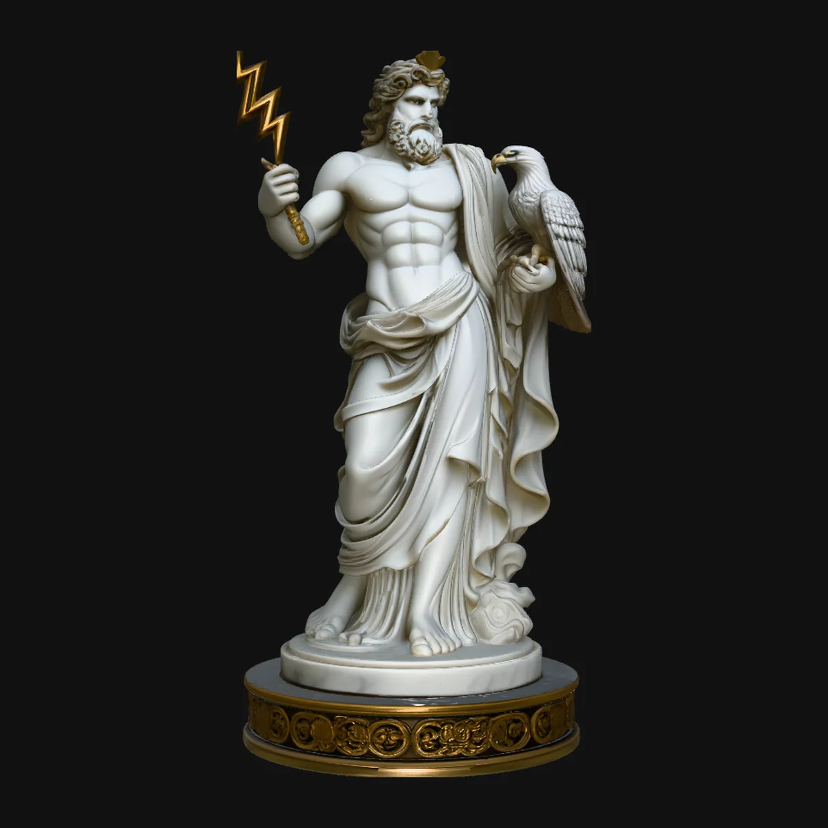 Zeus with Lightning Bolt Statue Design 10