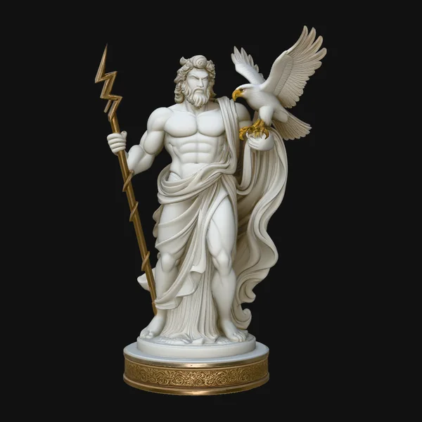 Zeus with Lightning Bolt Statue Design 11