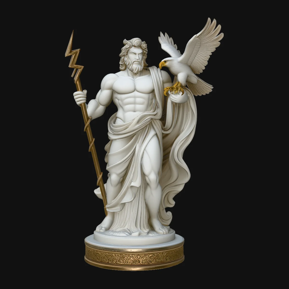 Zeus with Lightning Bolt Statue Design 11