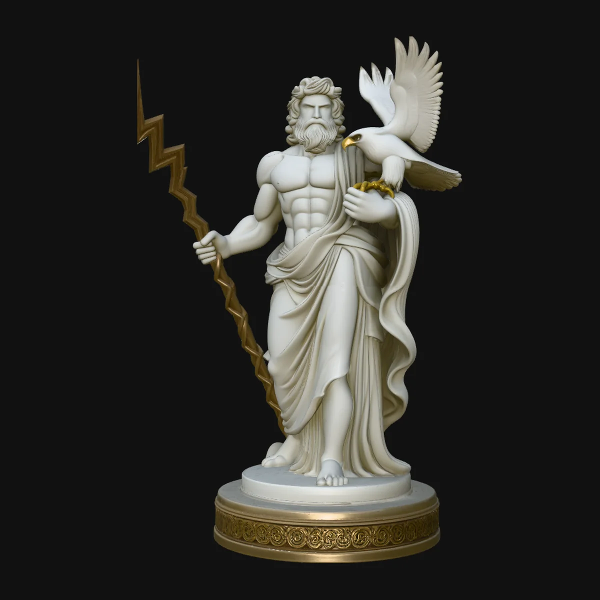 Zeus with Lightning Bolt Statue Design 12