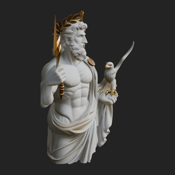 Zeus with Lightning Bolt Statue Design 13