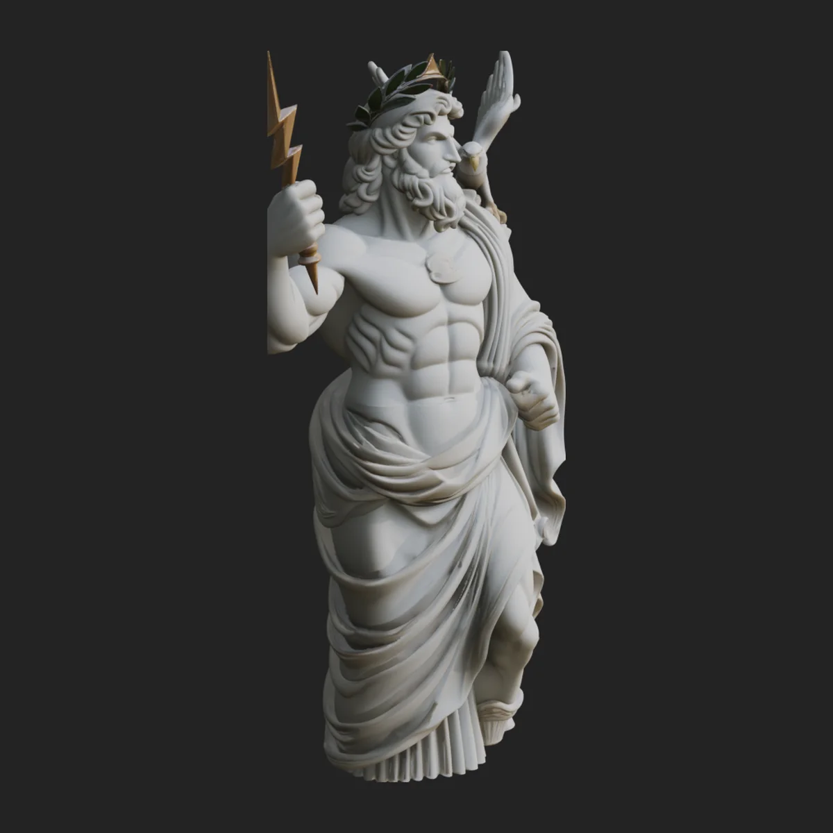 Zeus with Lightning Bolt Statue Design 14