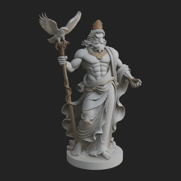 Zeus with Lightning Bolt Statue Design 15