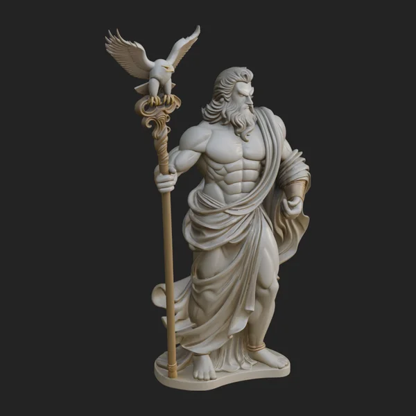 Zeus with Lightning Bolt Statue Design 16