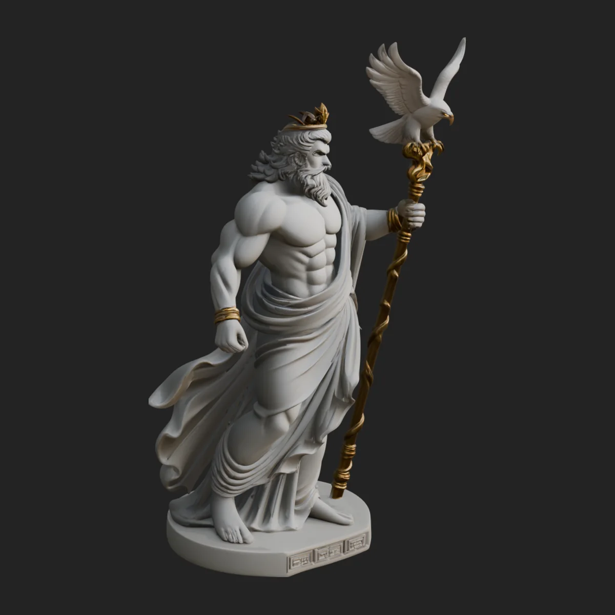 Zeus with Lightning Bolt Statue Design 17