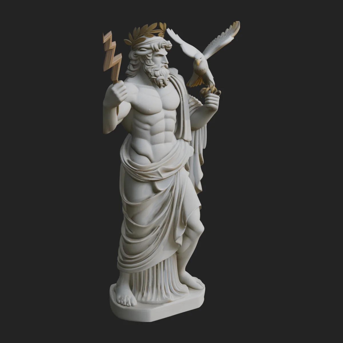 Zeus with Lightning Bolt Statue Design 18