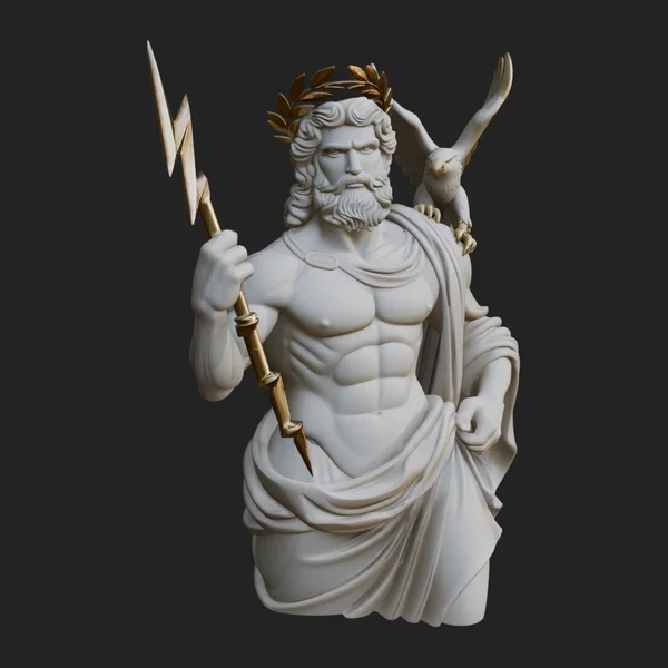 Zeus with Lightning Bolt Statue Design 19