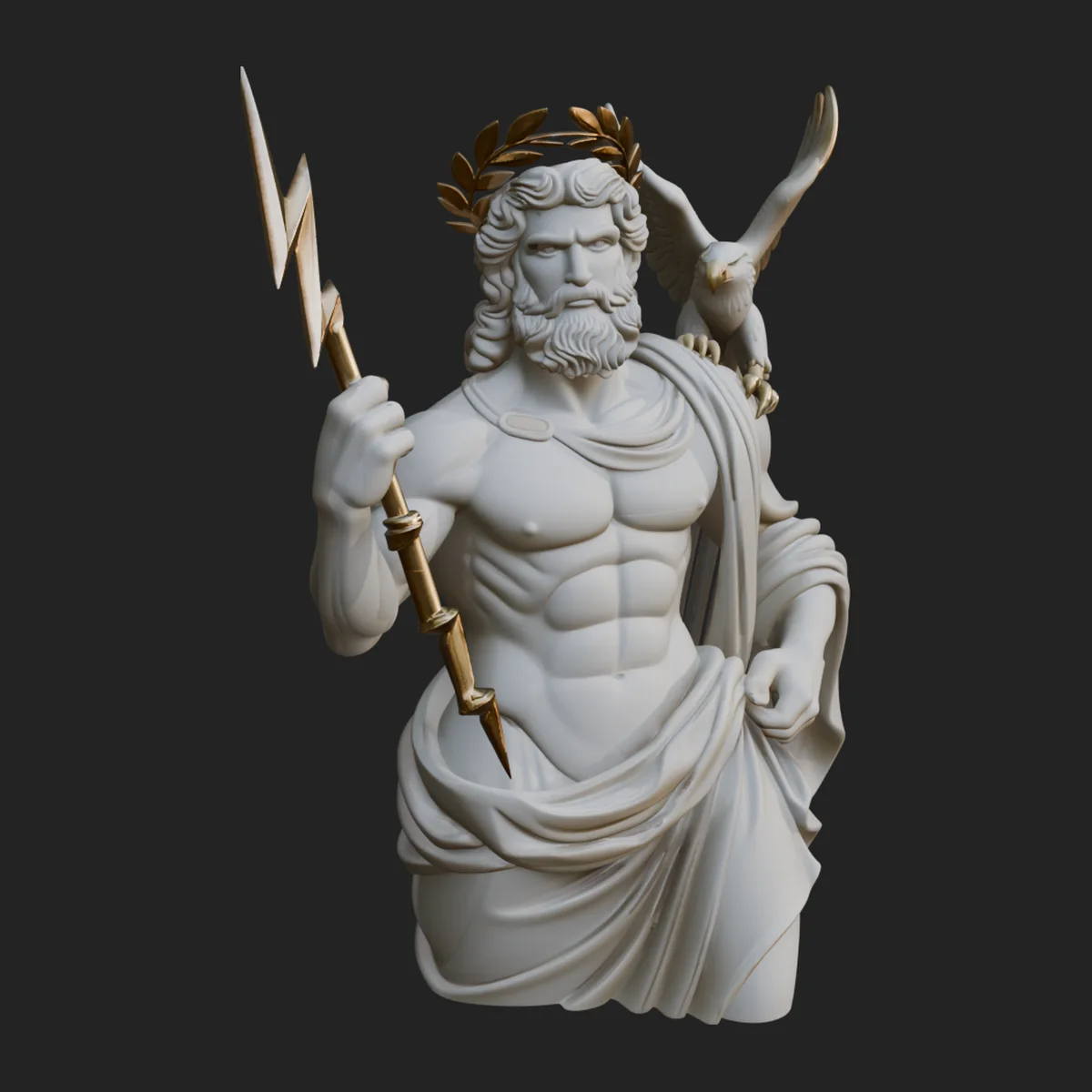 Zeus with Lightning Bolt Statue Design 19
