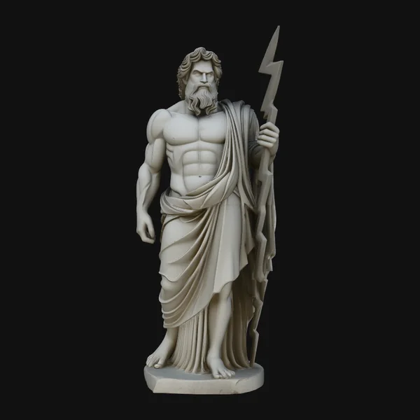 Zeus with Lightning Bolt Statue Design 2
