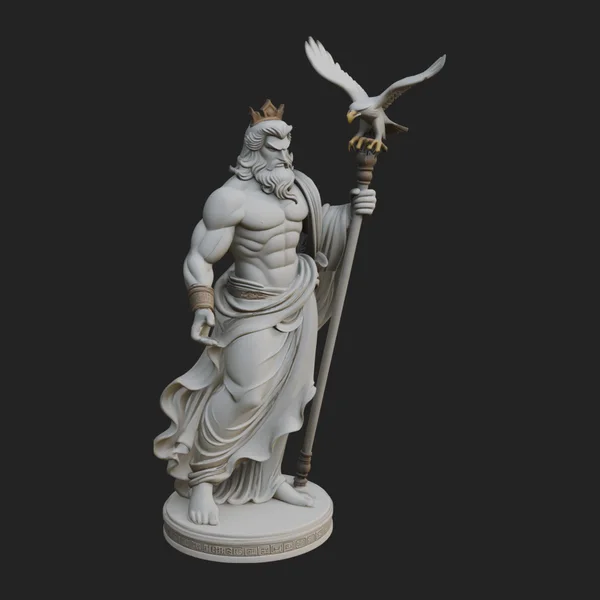 Zeus with Lightning Bolt Statue Design 20