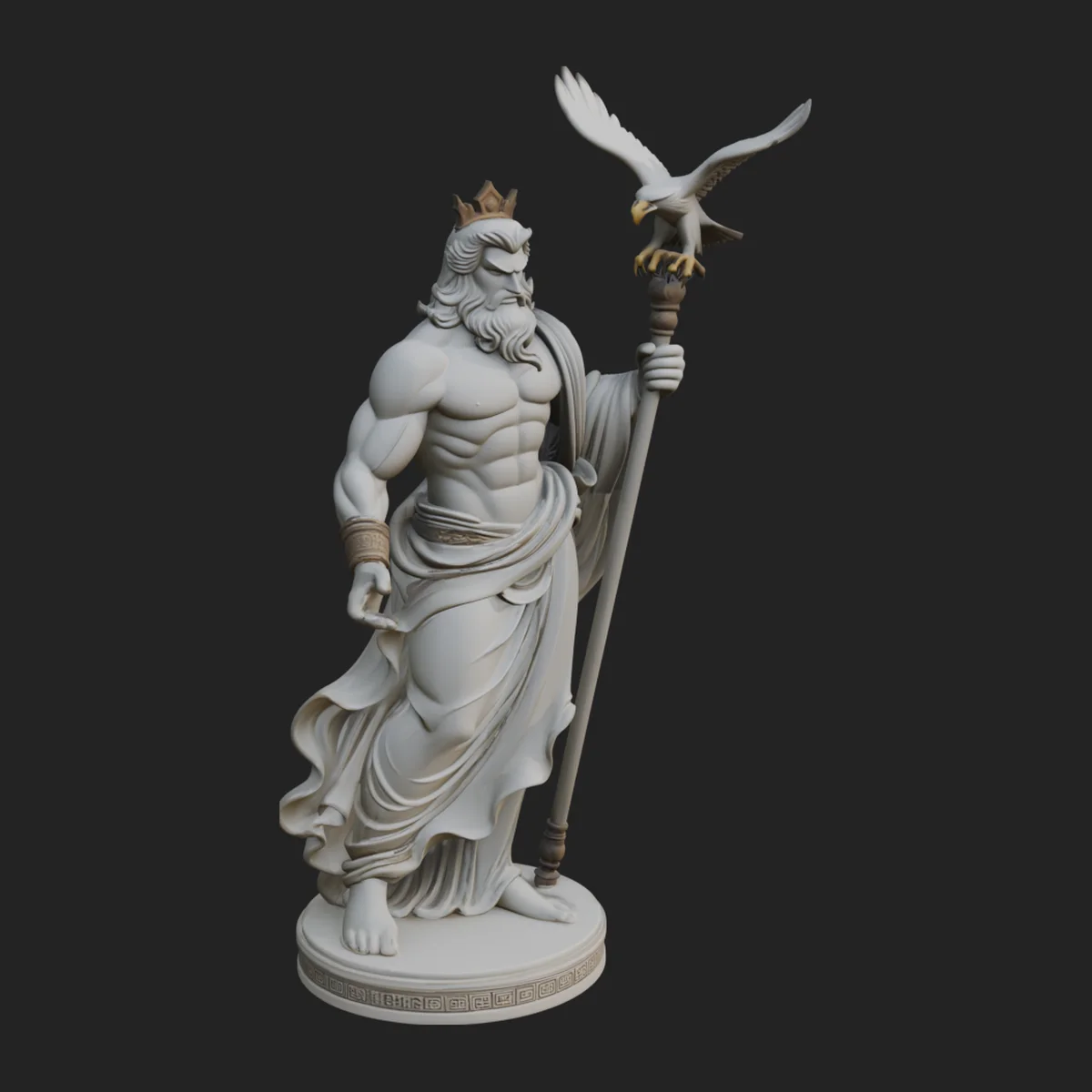 Zeus with Lightning Bolt Statue Design 20