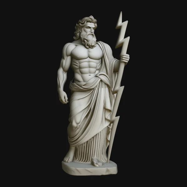 Zeus with Lightning Bolt Statue Design 3