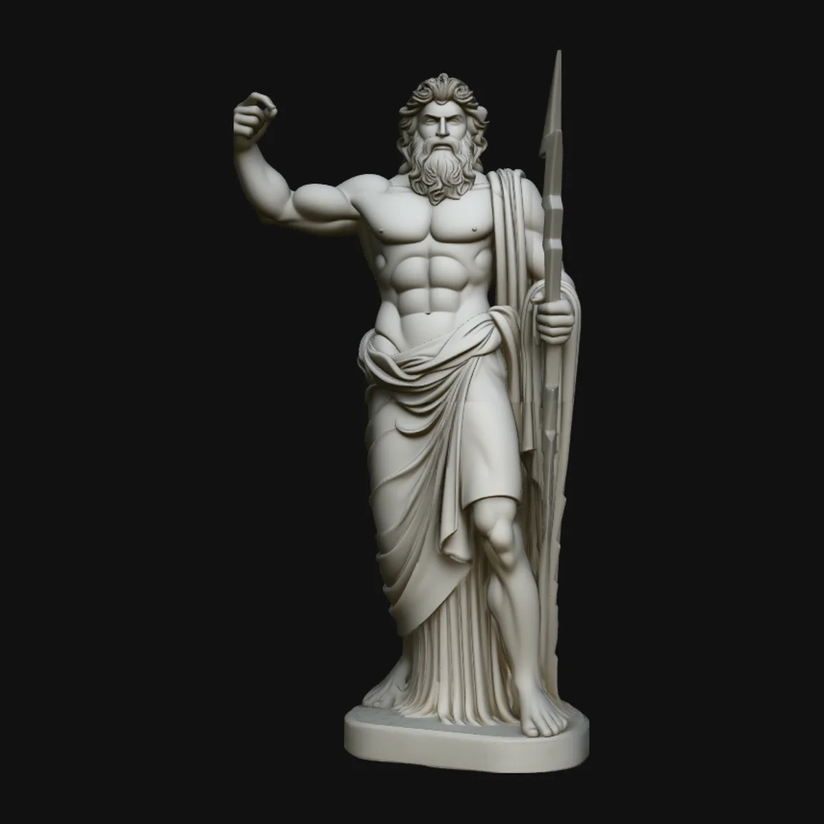 Zeus with Lightning Bolt Statue Design 4
