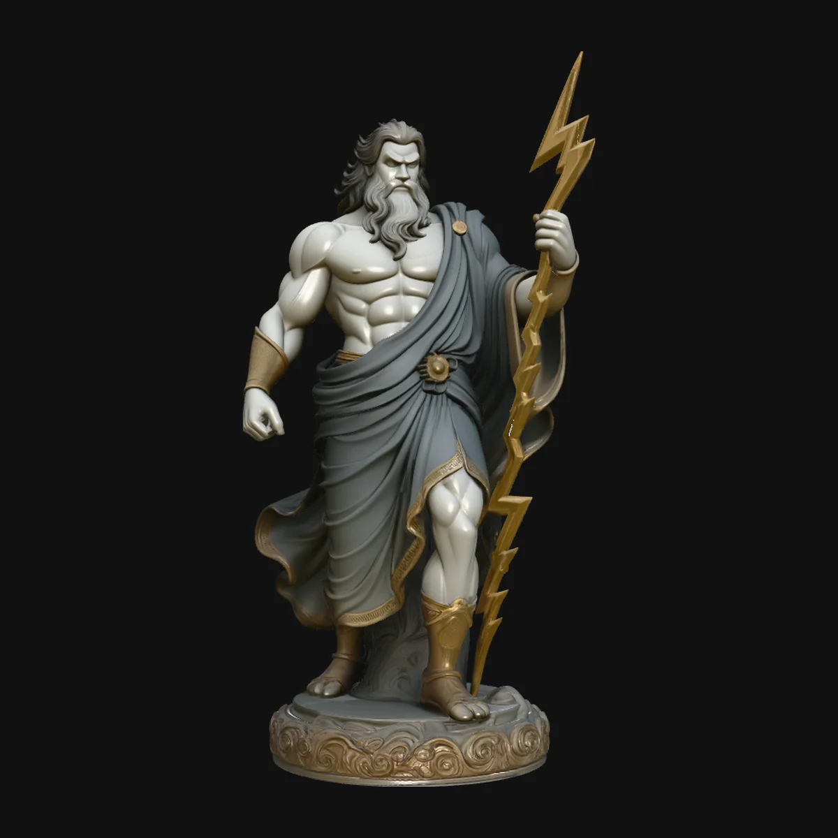 Zeus with Lightning Bolt Statue Design 5