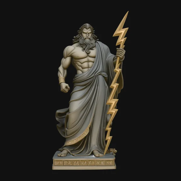 Zeus with Lightning Bolt Statue Design 6
