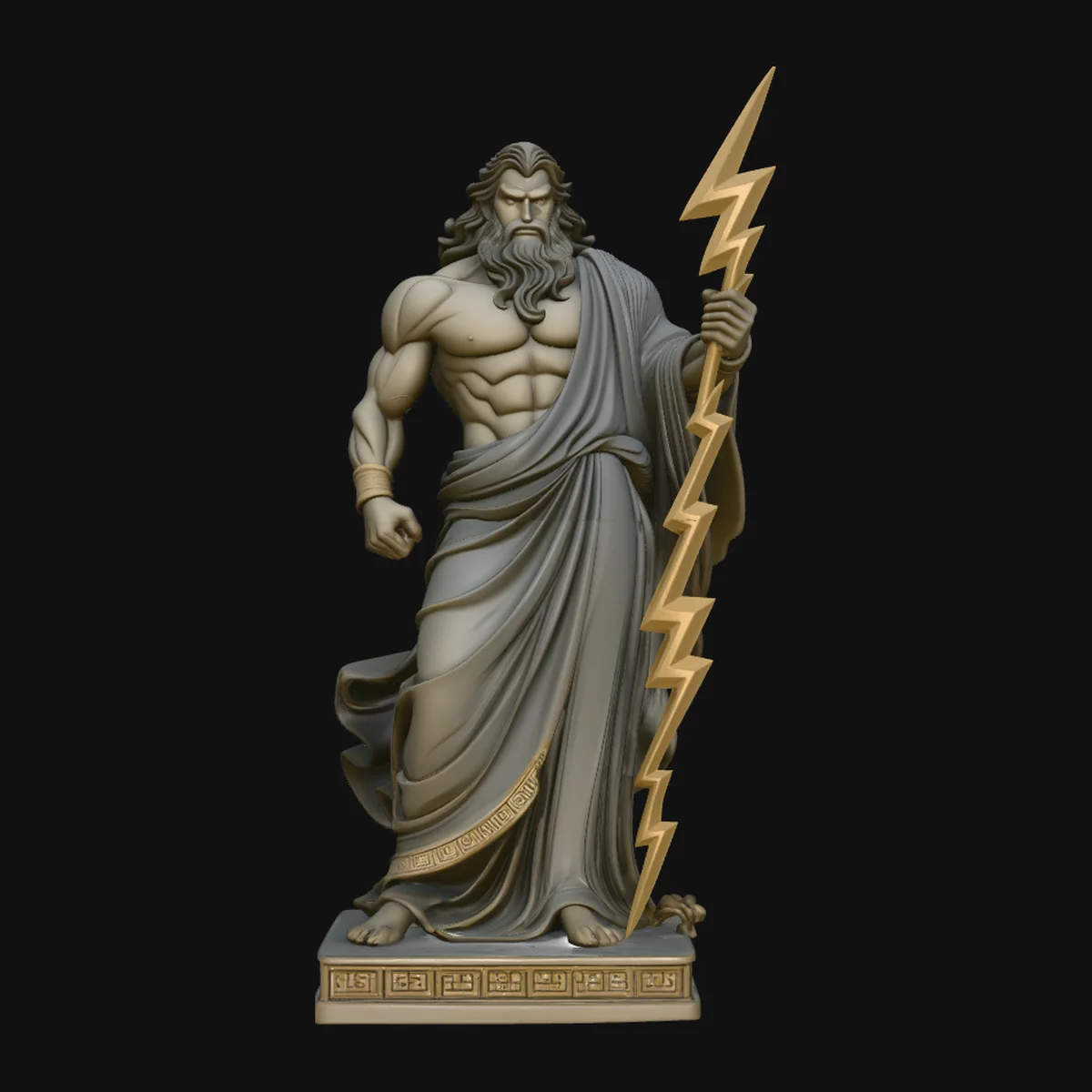 Zeus with Lightning Bolt Statue Design 6