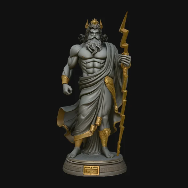 Zeus with Lightning Bolt Statue Design 7