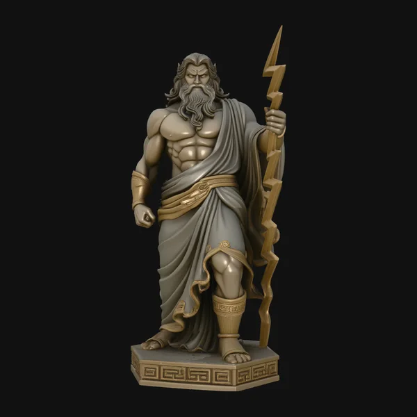 Zeus with Lightning Bolt Statue Design 8