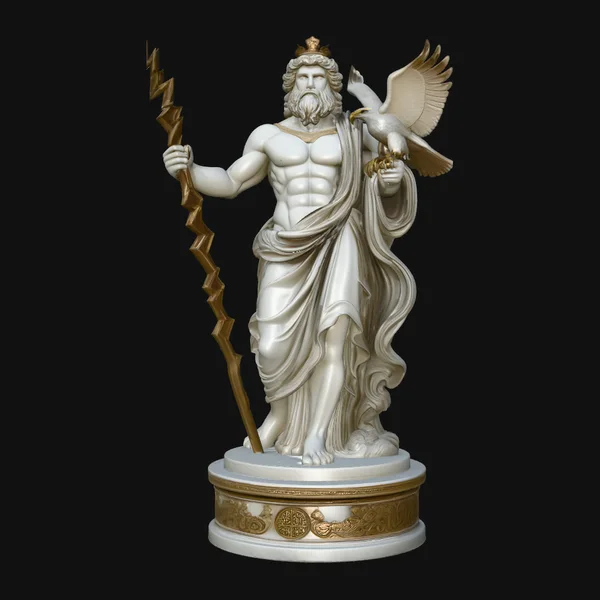 Zeus with Lightning Bolt Statue Design 9
