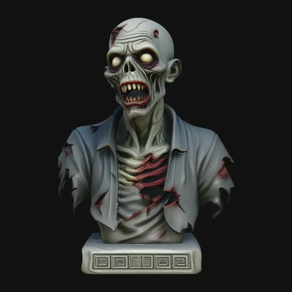 Zombie Bust Statue Design 2
